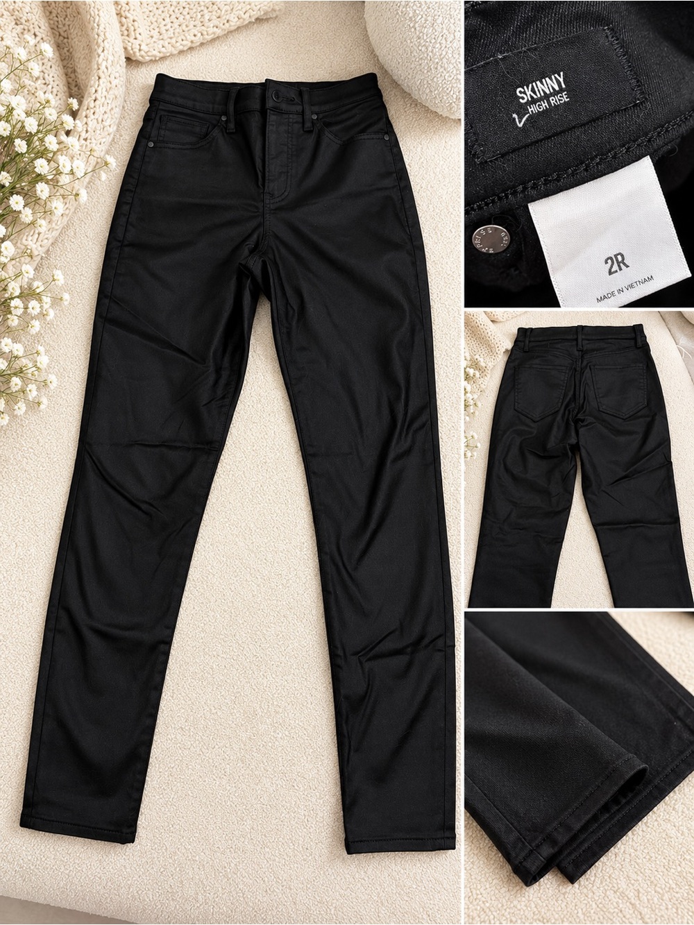 Express glossy leather like black jeans